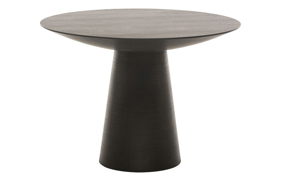 Dania Round Black Oak Dining Table By, 40 Inch Round Pedestal Dining Table