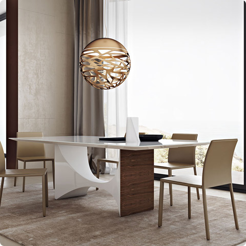 Camden Dining Table White | Walnut | Modern Digs Furniture