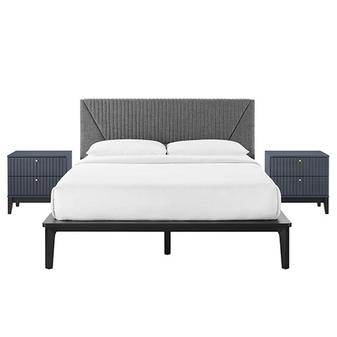 Dafne Bedroom Set Blue Nightstands | Modern Digs Furniture