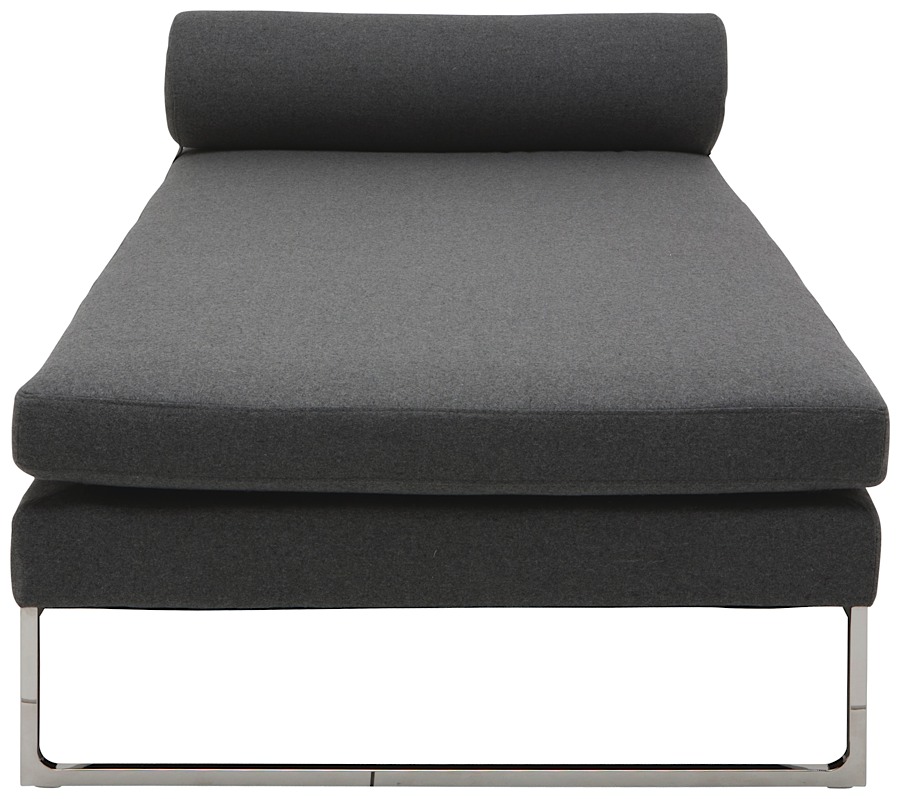 Quba Chaise Lounger Light Gray Wool | Modern Digs Furniture